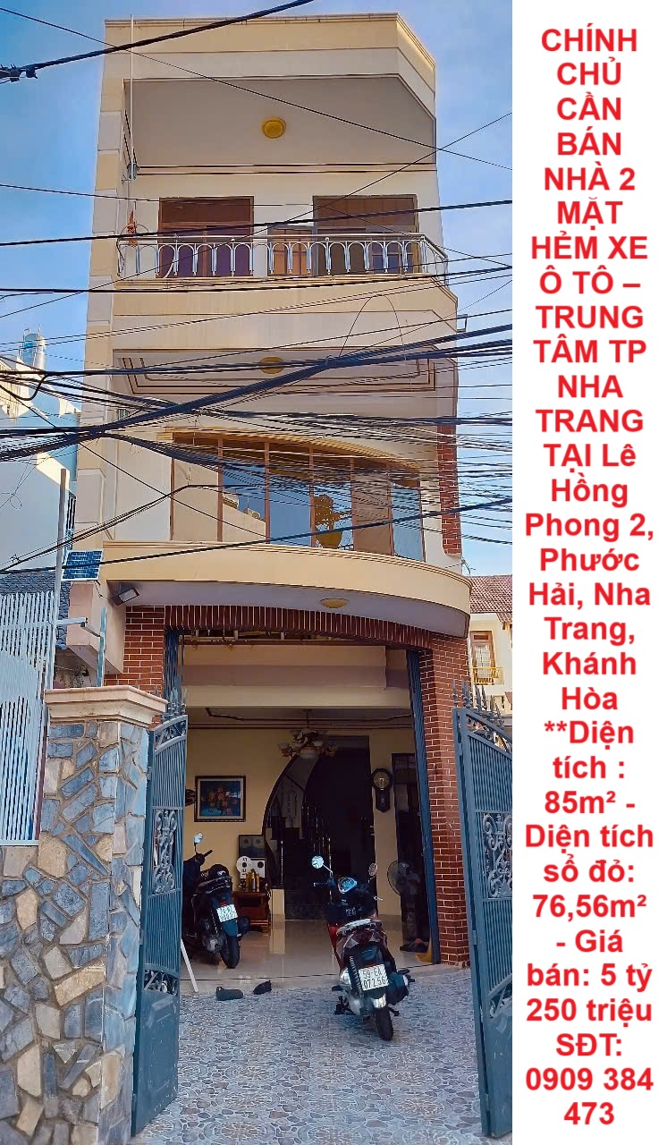 CHÍNH CHỦ CẦN BÁN NHÀ 2 MẶT HẺM XE Ô TÔ –TRUNG TÂM TP NHA TRANG TẠI Phước Hải, Nha Trang, Khánh Hòa - Ảnh chính