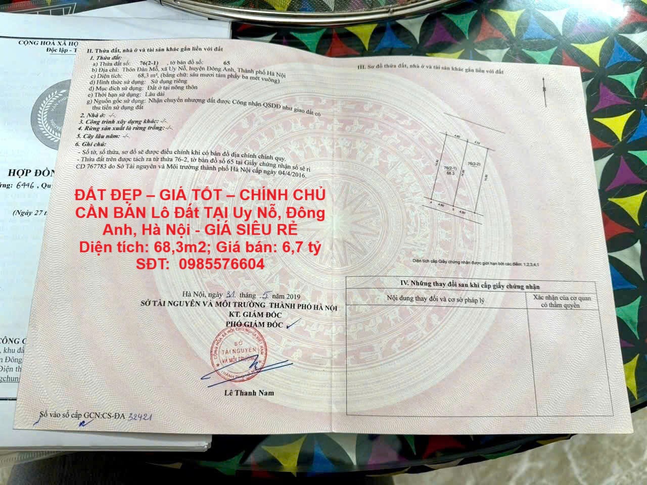 ĐẤT ĐẸP – GIÁ TỐT – CHÍNH CHỦ CẦN BÁN Lô Đất TẠI Uy Nỗ, Đông Anh, Hà Nội - GIÁ SIÊU RẺ - Ảnh chính