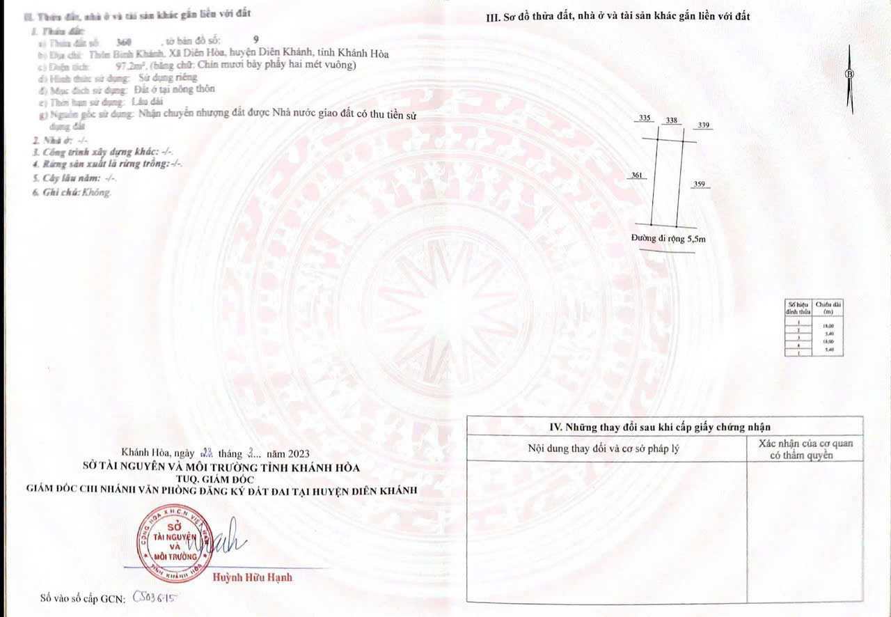 Chỉ còn có duy nhất 1 lô giá siêu rẻ đầu tư tiềm năng - Diên Hoà - Diên Khánh - 97m2 full thổ ngang - Ảnh chính