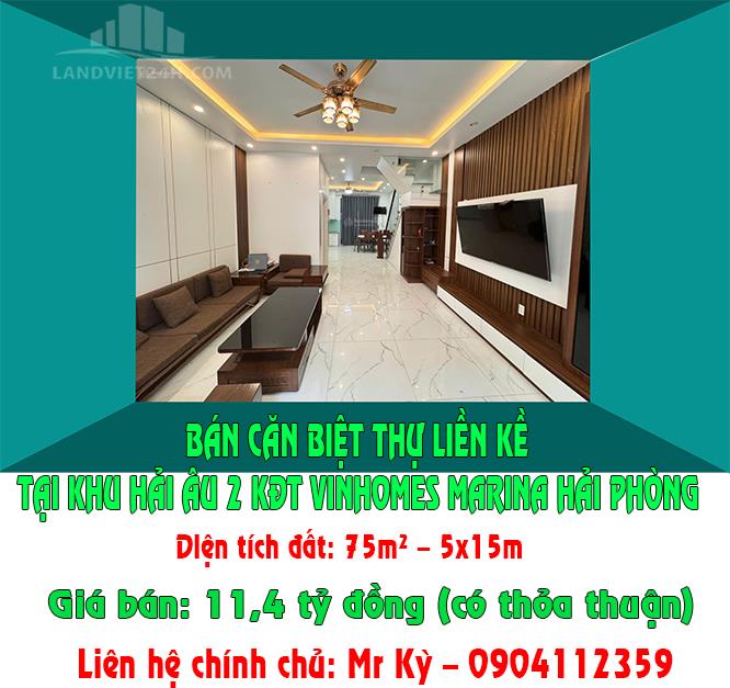 BÁN CĂN BIỆT THỰ LIỀN KỀ TẠI KHU HẢI ÂU 2 KĐT VINHOMES MARINA HẢI PHÒNG - Ảnh chính
