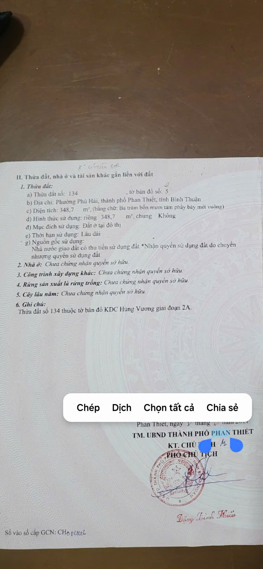 Chính chủ bán đất đẹp xuất sắc tại Phường Phú Hài, Phan Thiết, Bình Thuận - Ảnh 1
