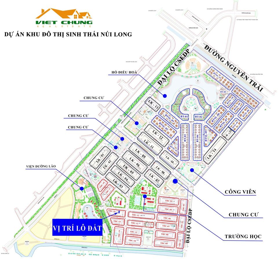 Bán đất LK12 KĐT Núi Long hướng Đông Bắc – Đối diện biệt thự & công viên xanh, vị trí đắc địa - Ảnh chính