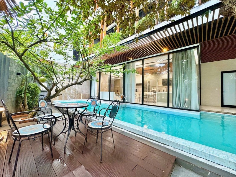 ♣ Villa Góc 2 MT Trường Thi gần Cổng Sân Bay, 194m2, 4 tầng KD, 80tr/th - Ảnh 1