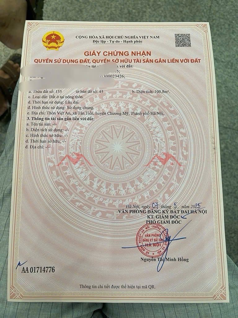 CHÍNH CHỦ BÁN LÔ ĐẤT 100,8M TAỊ TÂN TIẾN-CHƯƠNG MỸ-HÀ NỘI - Ảnh 3