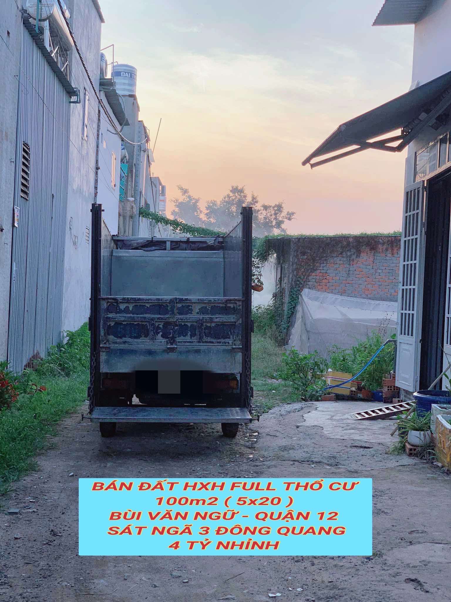 Bán đất hxh full tc 100m2 (5x20) Bùi Văn Ngữ Q12 , sát Ngã 3 Đông Quang , 4 tỷ nhỉnh 0932030061 - Ảnh 1