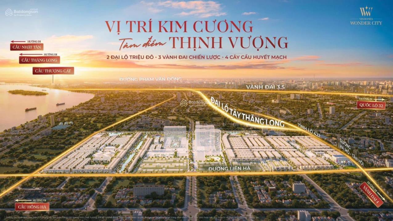 Liền kề Hừng đông- Vinhomes Wonder City- Đan Phượng, 120m2, mặt tiền 10m,2 mặt thoáng, thích hợp - Ảnh 2