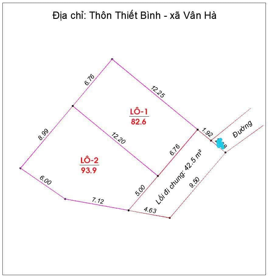 Chính chủ gửi bán 2 mảnh 82,6m và 93,9m tại thôn Thiết Bình - Vân Hà - Đông Anh. - Ảnh chính