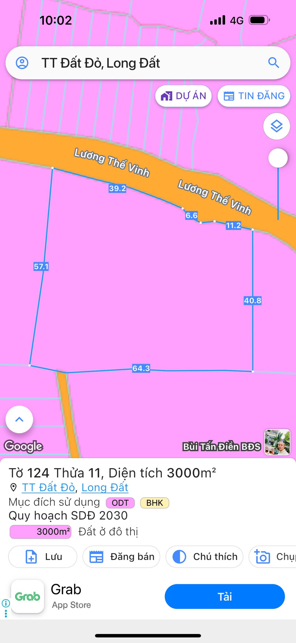 Bán lô đất 3.000m² mặt tiền đường Lương Thế Vinh thị trấn Đất Đỏ, huyện Long Đất - Ảnh chính