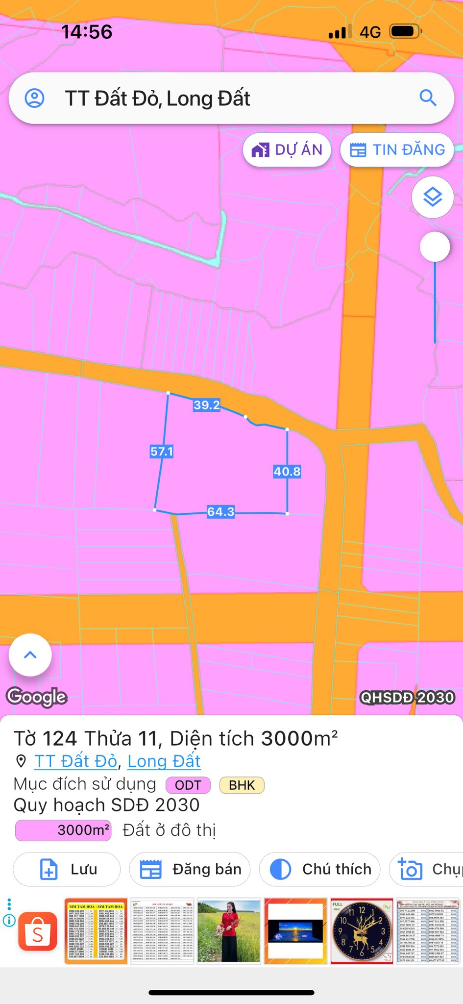 Bán lô đất 3.000m² mặt tiền đường Lương Thế Vinh thị trấn Đất Đỏ, huyện Long Đất - Ảnh 1