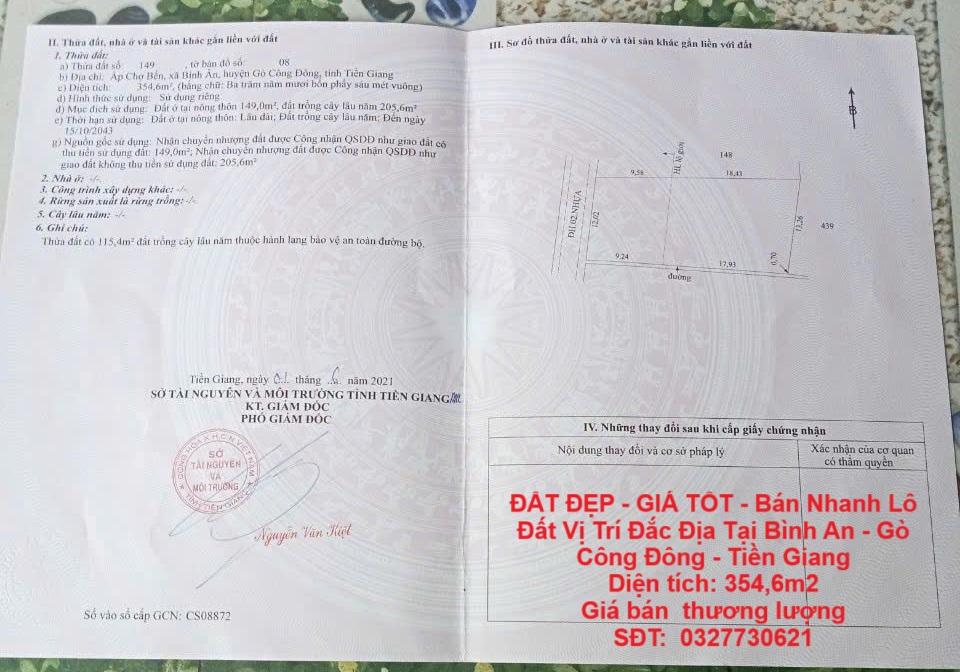 ĐẤT ĐẸP - GIÁ TỐT - Bán Nhanh Lô Đất Vị Trí Đắc Địa Tại Bình An - Gò Công Đông - Tiền Giang - Ảnh chính