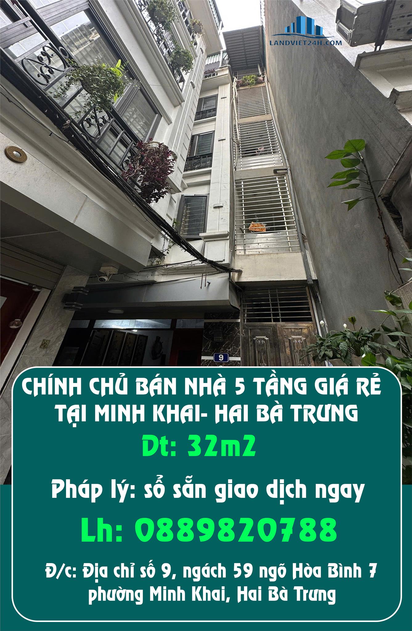 CHÍNH CHỦ BÁN NHÀ 5 TẦNG GIÁ RẺ TẠI MINH KHAI- HAI BÀ TRƯNG - Ảnh chính