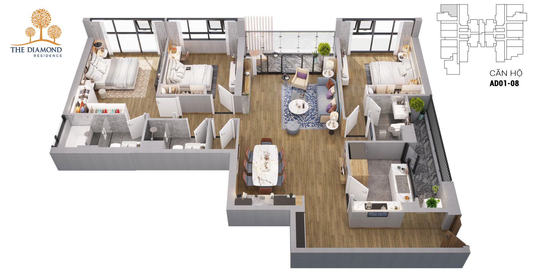 Bán nhanh căn hộ 3Pn tại Diamond Residence 25 Lê Văn Lương - Ảnh 3