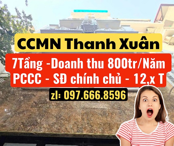 CCMN Ngã Tư Sở 10 phòng xây mới hoàn toàn dòng tiền gần 800 triệu/năm, 50m2 - 7Tầng - Sdcc - 12,x Tỷ - Ảnh 1