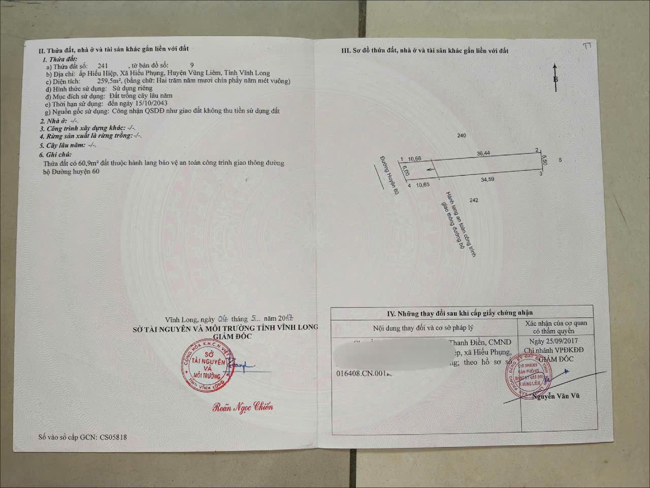 ĐẤT CHÍNH CHỦ - GIÁ TỐT - Cần Bán Nhanh Tại Xã Hiếu Phụng, Vũng Liêm, Vĩnh Long - Ảnh chính