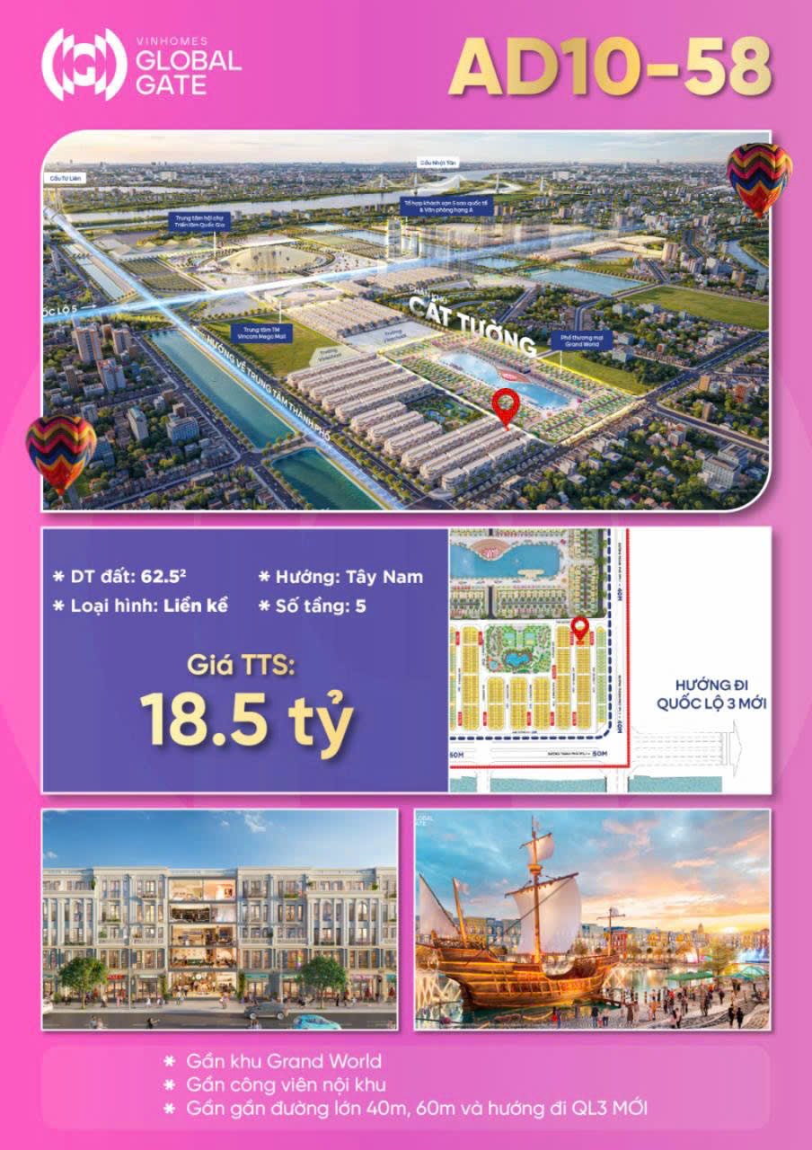 SIÊU HIẾM- CẶP XẺ KHE ÁNH DƯƠNG SÁT VENICE- CỰC HOT VINHOMES GLOBAL GATE CỔ LOA - Ảnh chính
