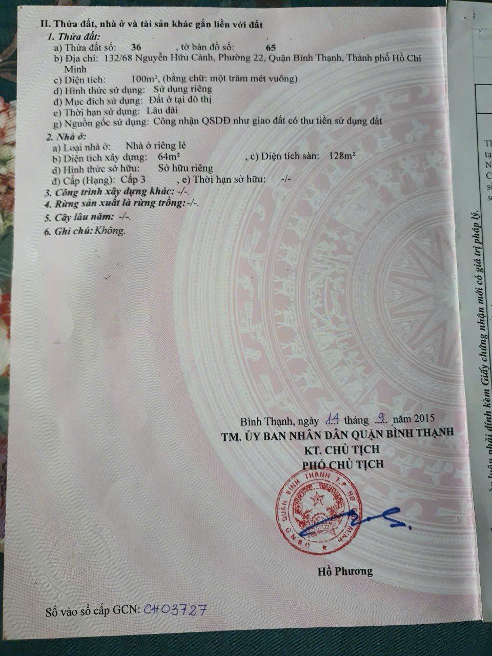 Cần bán nhà 2 tầng đường Nguyễn Hữu Cảnh, Phường 22, Quận Bình Thạnh, TP Hồ Chí Minh - Ảnh 2