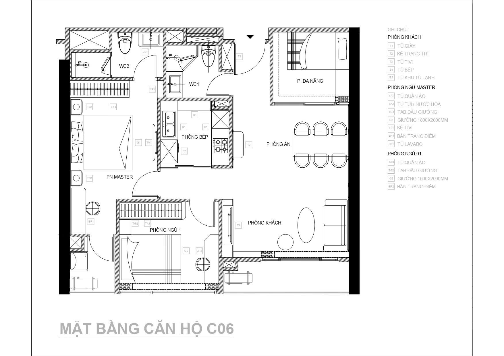 Căn hộ 82m², thiết kế 2 phòng ngủ + thêm không gian phụ lý tưởng làm phòng làm việc hoặc phòng cho - Ảnh 3