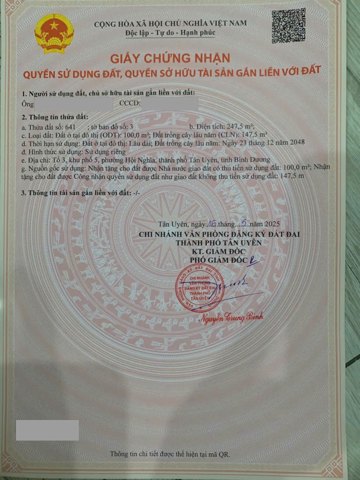 ĐẤT ĐẸP – GIÁ TỐT - CẦN BÁN  NHANH LÔ ĐẤT Hội Nghĩa 33, KP5, Hội Nghĩa, Tân Uyên, Bình Dương - Ảnh 1
