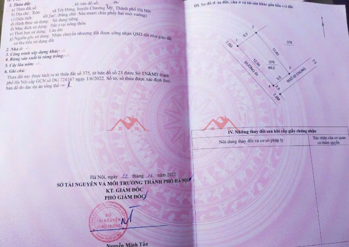 CHÍNH CHỦ BÁN LÔ ĐẤT 69,2M TẠI TỐT ĐỘNG-CHƯƠNG MỸ-HÀ NỘI - Ảnh 4