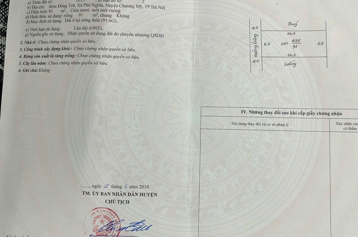 Chính chủ gửi bán lô đất đẹp 90m2 tại Đồng Trữ Chương Mỹ ngay gần khu công nghiệp đường 2 oto tránh - Ảnh chính