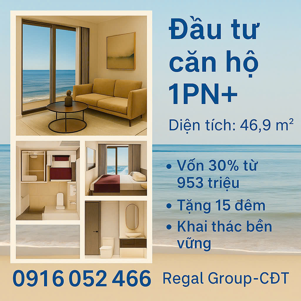 Chỉ với hơn 2 tỷ, bạn đã sở hữu căn hộ biển pháp lý lâu dài – tiềm năng tăng giá cao . 1PN+ 49m²: - Ảnh chính