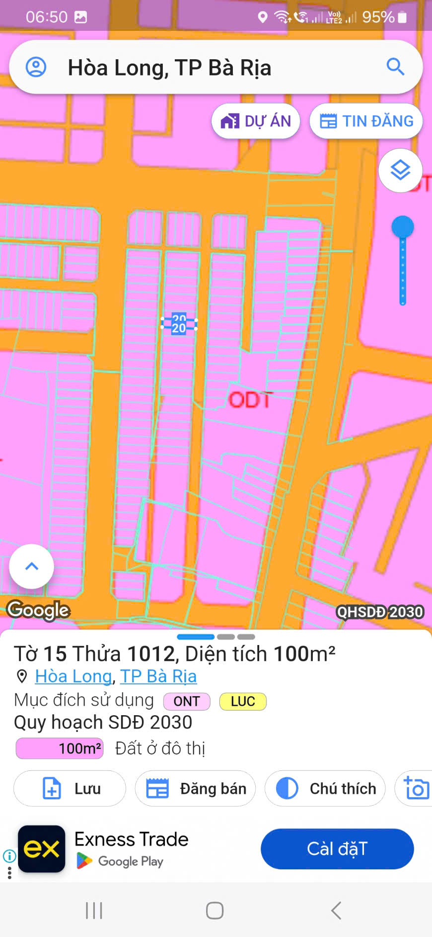 Chủ cần bán gấp lô đất lan anh 1 xã hoà long. Thành phố bà rịa. - Ảnh 1