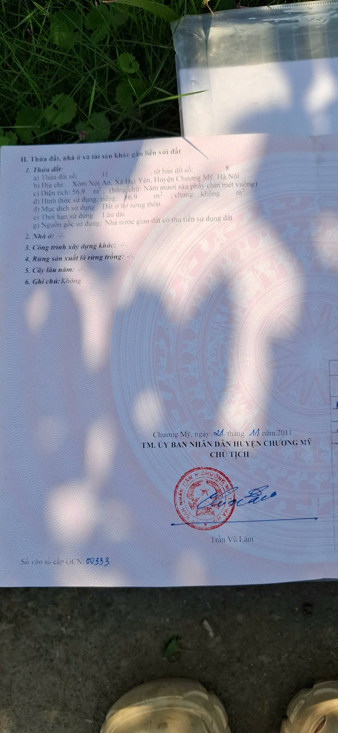 CHÍNH CHỦ BÁN LÔ ĐẤT 56,9M TẠI ĐẠI YÊN-CHƯƠNG MỸ-HÀ NỘI - Ảnh 3
