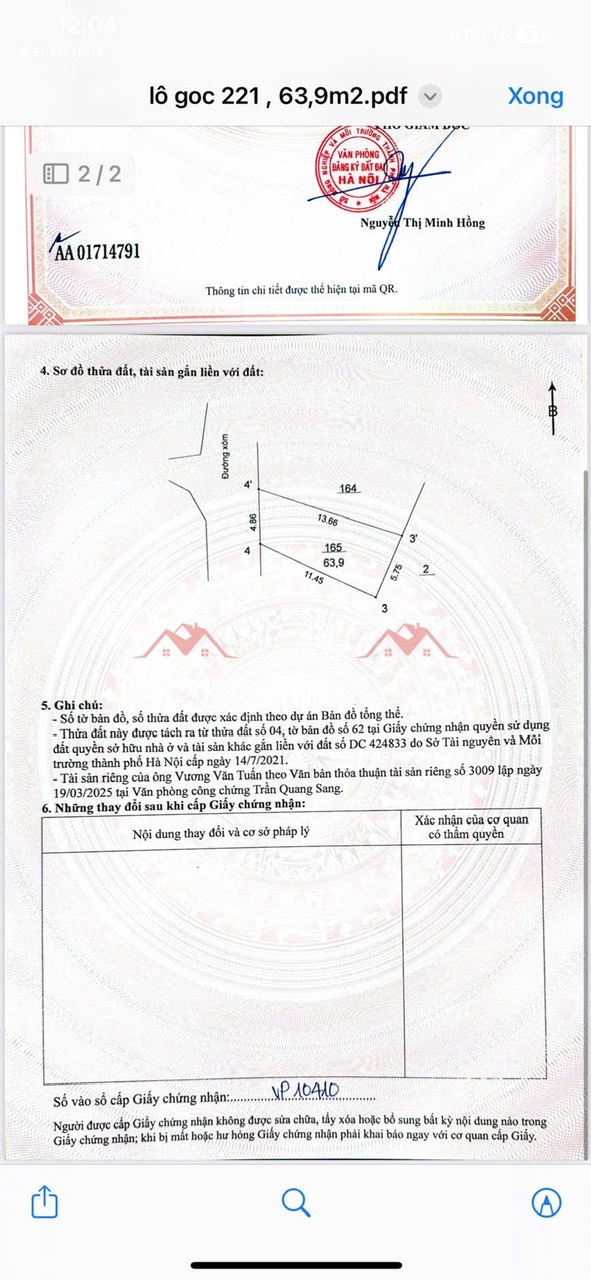 CHÍNH CHỦ BÁN LÔ ĐẤT 63,9M TẠI TT XUÂN MAI-CHƯƠNG MỸ-HÀ NỘI - Ảnh 4