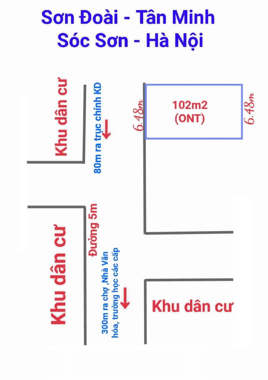 102m Sơn Đoài-Tân Minh đường 5m cực thoáng GIÁ CHỈ 2OTR/M ô tô tránh nhau. - Ảnh 3