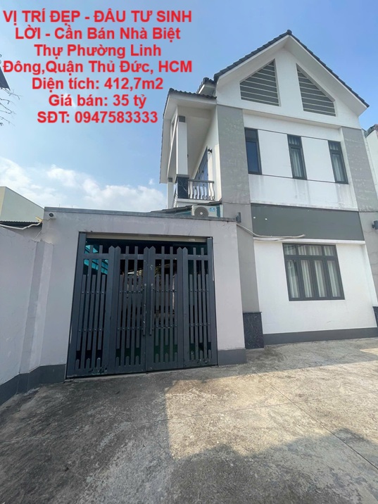 VỊ TRÍ ĐẸP - ĐẦU TƯ SINH LỜI - Cần Bán Nhà Biệt Thự Phường Linh Đông,Quận Thủ Đức , HCM - Ảnh chính