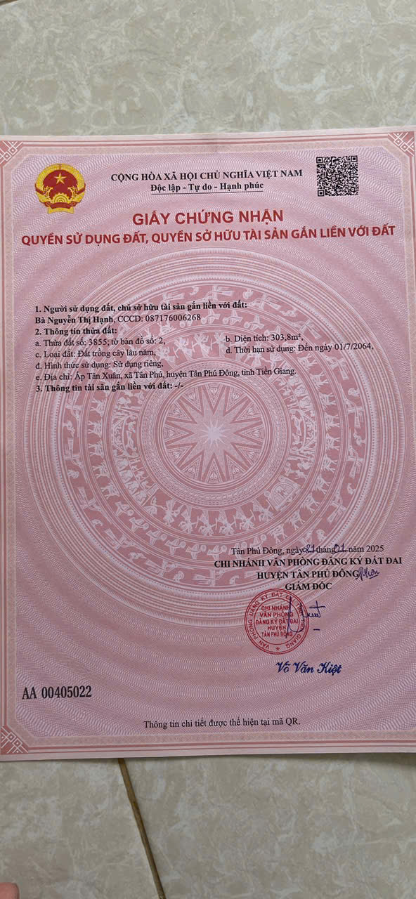 CHÍNH CHỦ CẦN BÁN GẤP LÔ ĐẤT TẠI- TỈNH TIỀN GIANG - Ảnh 2