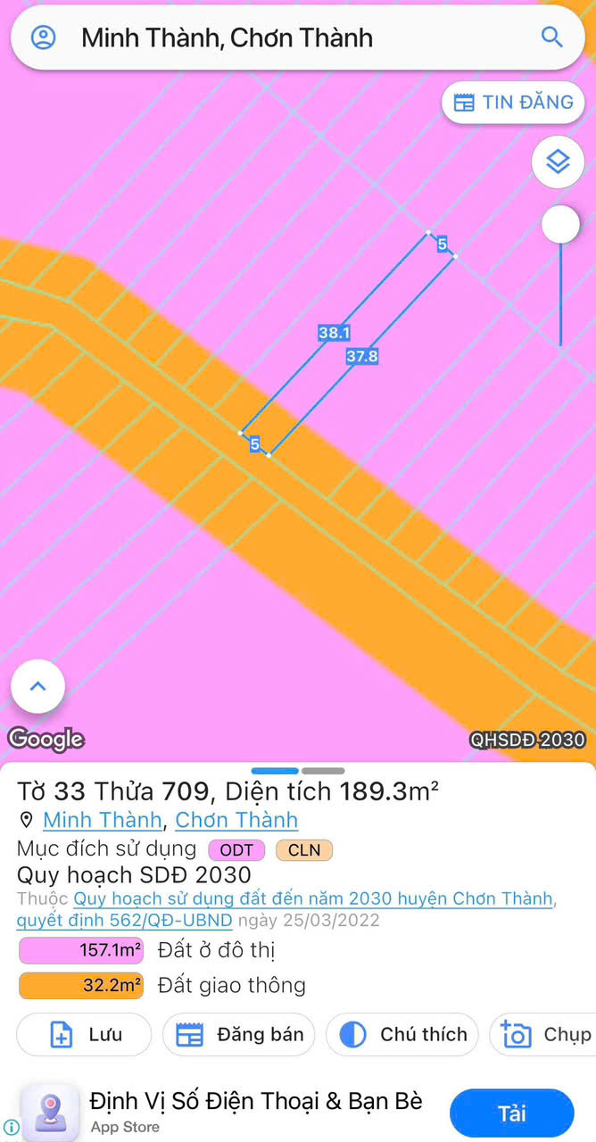 SIÊU HÓT - CHÍNH CHỦ CẦN BÁN GẤP ĐẤT TẠI PHƯỜNG MINH THÀNH - THĨ XÃ CHƠN THÀNH - TỈNH BÌNH PHƯỚC - - Ảnh 2