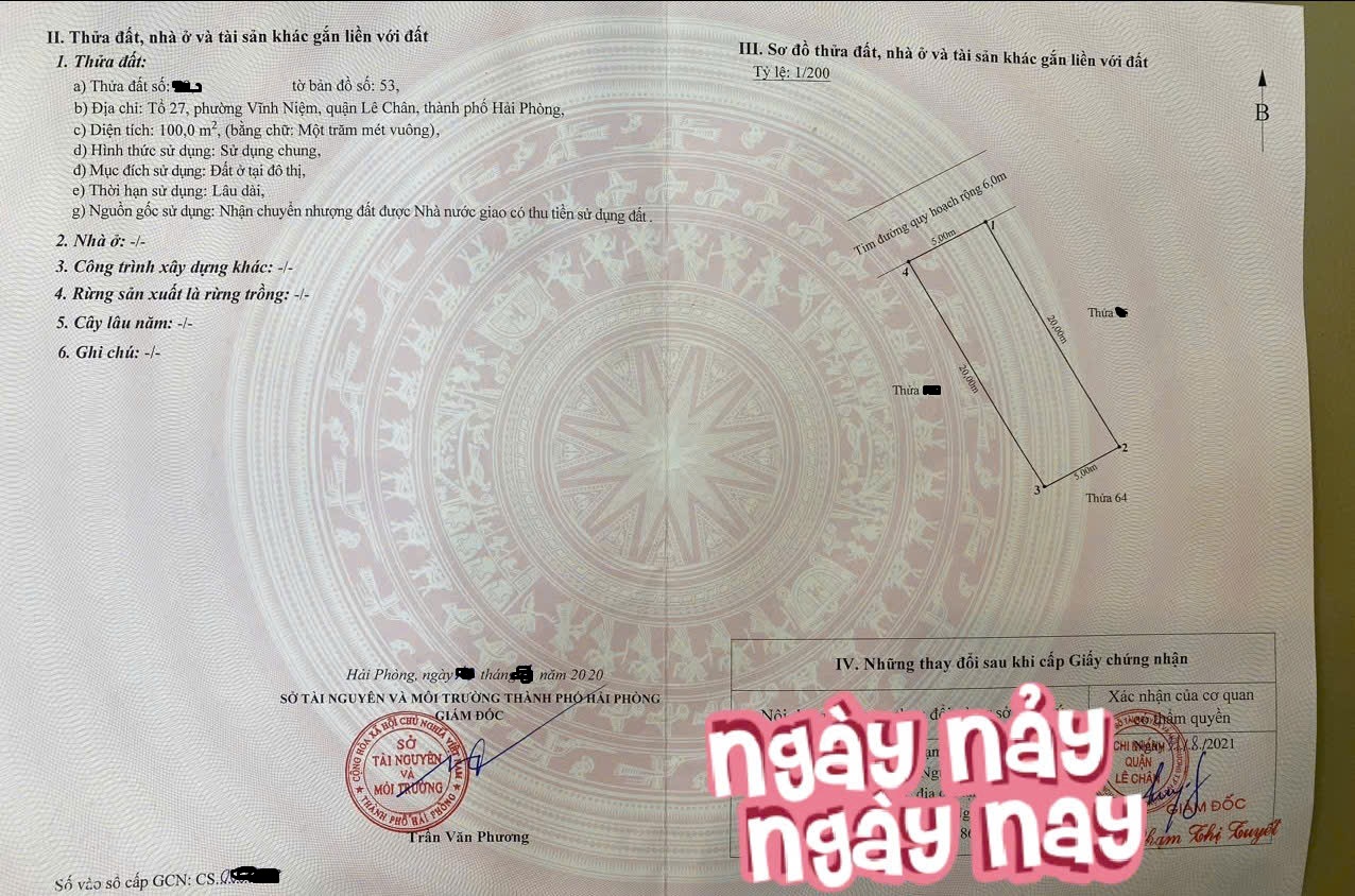 Đất tuyến 3 Khu 4 Vĩnh Niệm, 100m, ngang 5, gần VinMec, Giá 60 tr/m - Ảnh 3