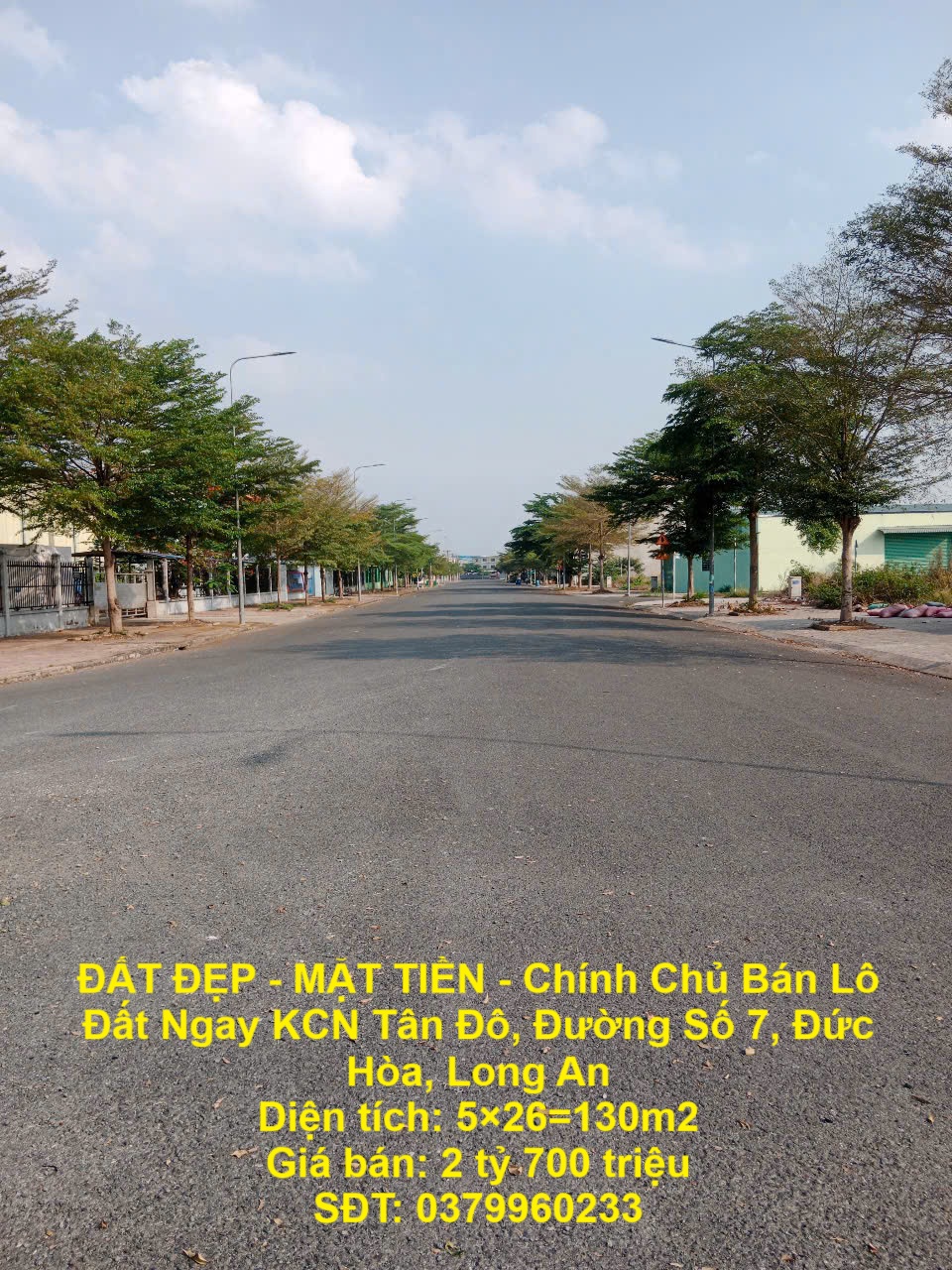 ĐẤT ĐẸP - MẶT TIỀN - Chính Chủ Bán Lô Đất Ngay KCN Tân Đô, Đường Số 7, Đức Hòa, Long An - Ảnh chính