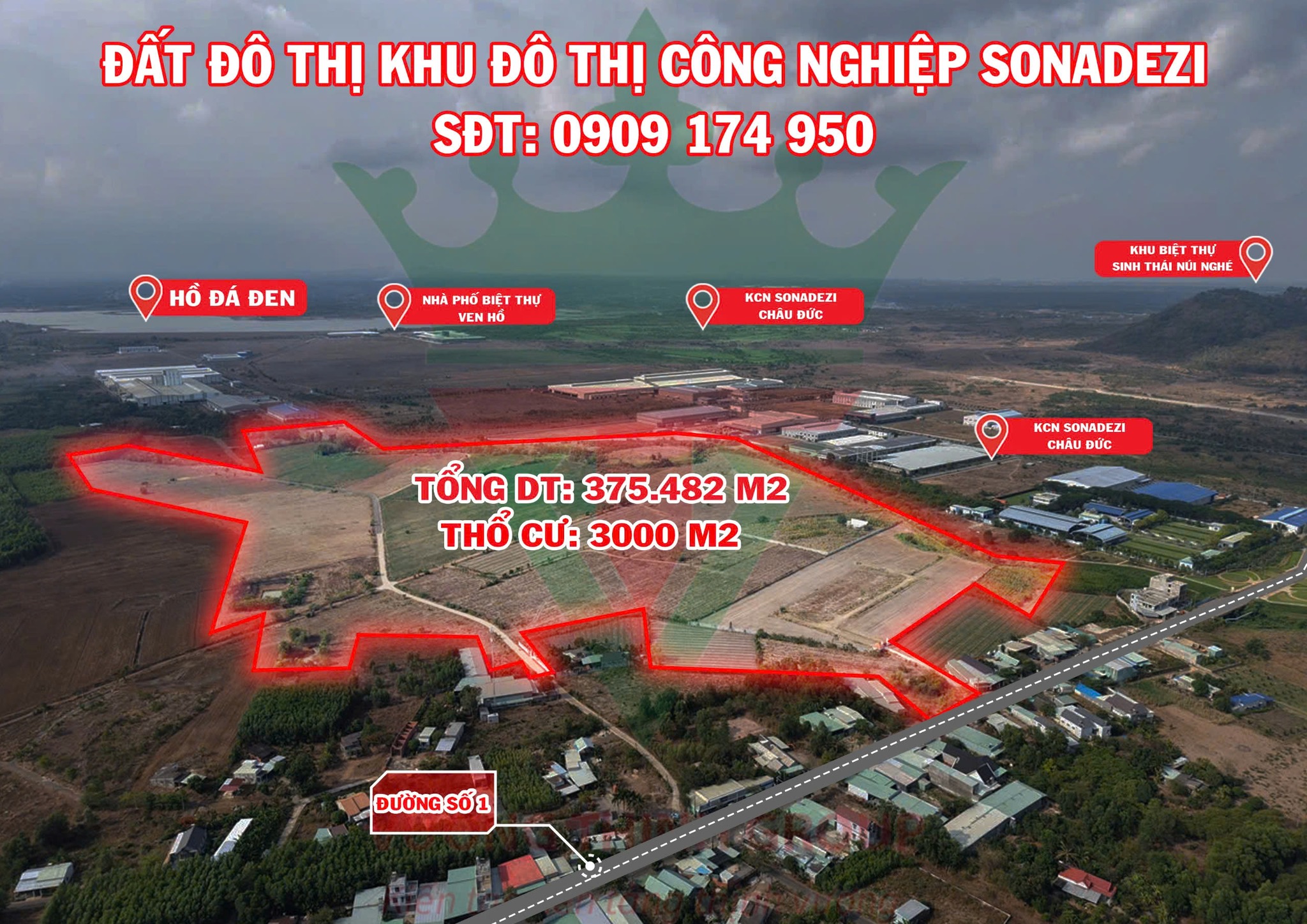 Bán Gấp 37,5ha 3000 m2 ONT Liền Kề Sân Golf & Biệt Thự Núi Nghé Sonadezi Châu Đức - Ảnh chính