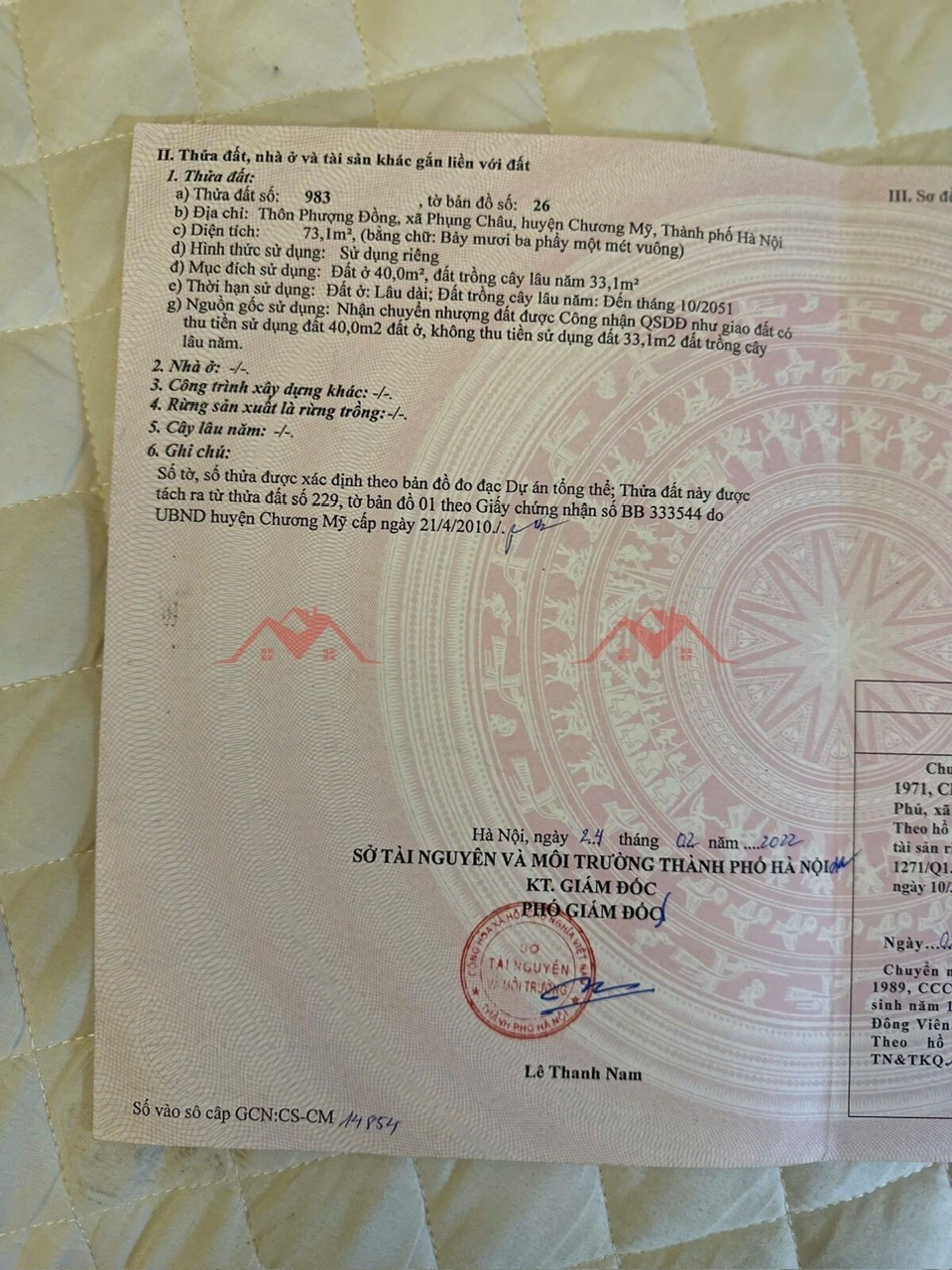 CHÍNH CHỦ BÁN LÔ ĐẤT 73,1M TẠI PHỤNG CHÂU-CHƯƠNG MỸ-HÀ NỘI - Ảnh 3