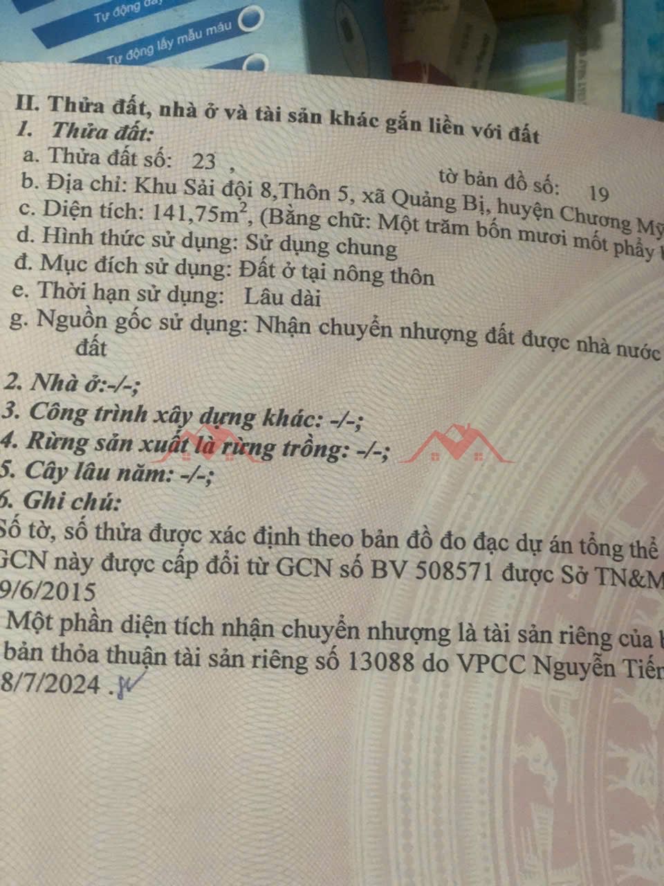CHÍNH CHỦ BÁN LÔ ĐẤT 141,75M TẠI QUẢNG BỊ-CHƯƠNG MỸ-HÀ NỘI - Ảnh 3