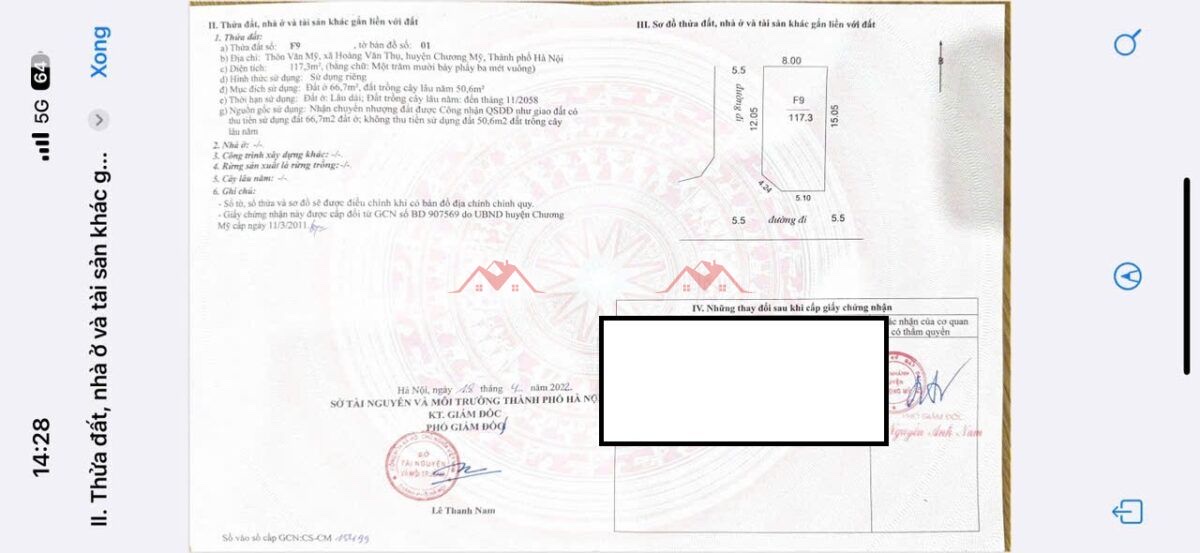 CHÍNH CHỦ BÁN LÔ ĐẤT 117,3M TẠI HOÀNG VĂN THỤ-CHƯƠNG MỸ-HÀ NỘI - Ảnh 2