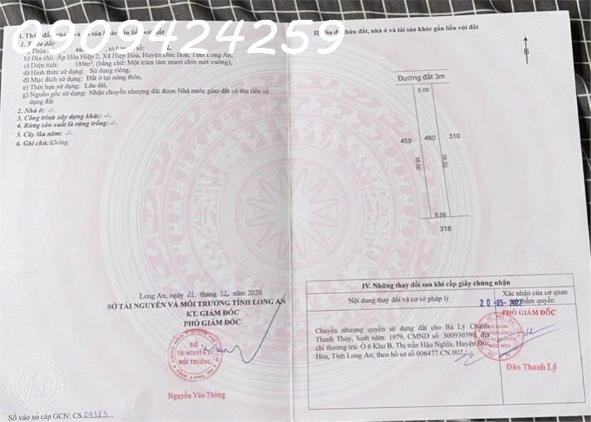 CHÍNH CHỦ BÁN ĐẤT HIỆP HÒA – ĐỨC HÒA – LONG AN - Ảnh 2