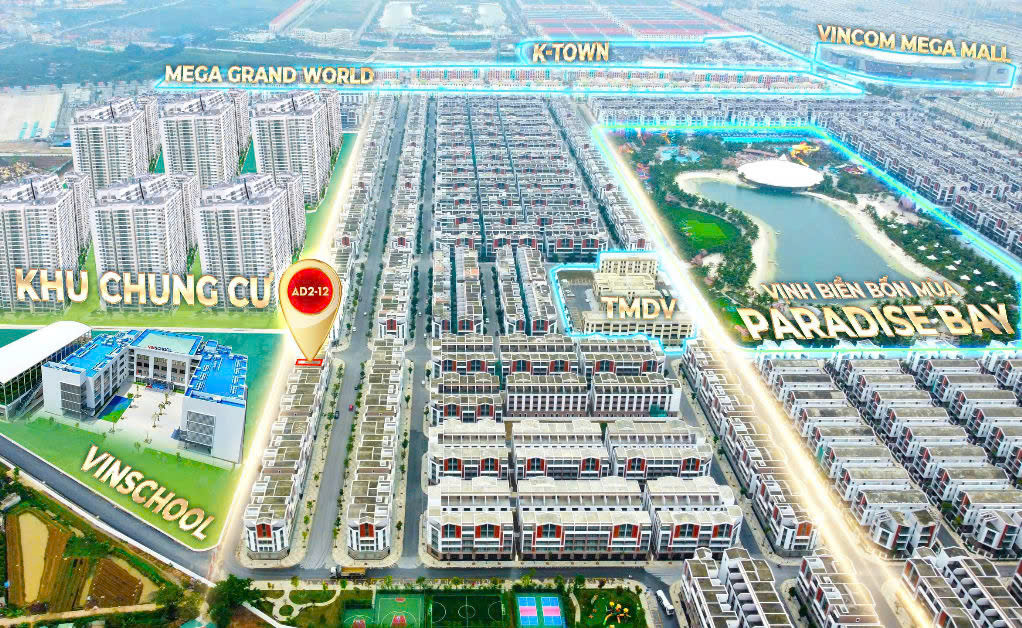Shophouse AD2-12 với thiết kế độc đáo, 2 mặt tiền thoáng đãng<br>vinhomes ocean park 2 - Ảnh 1