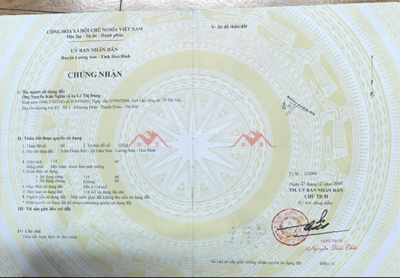 CHÍNH CHỦ BÁN LÔ ĐẤT 114M TẠI LƯƠNG SƠN-HÒA BÌNH - Ảnh 4