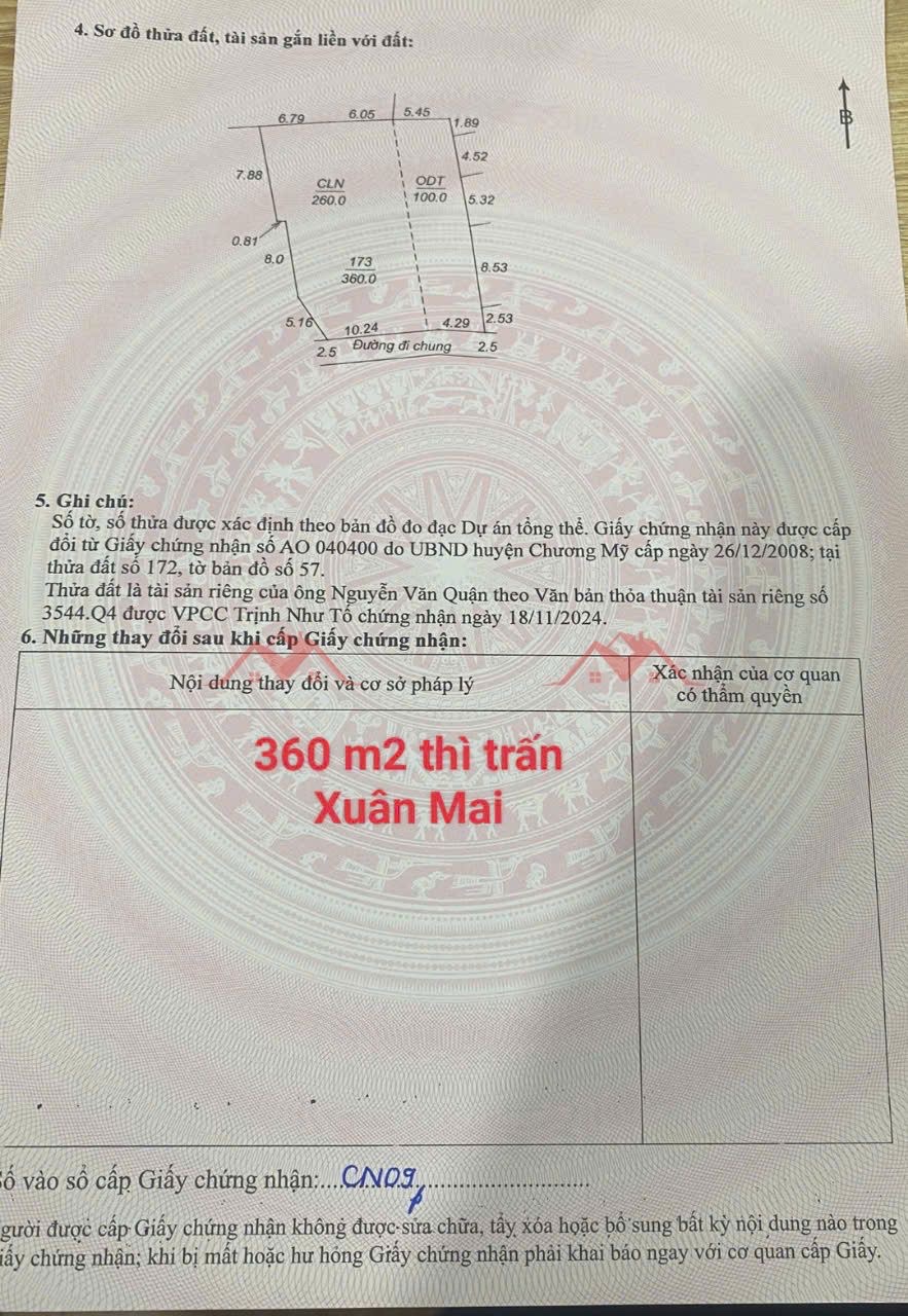 CHÍNH CHỦ BÁN CĂN NHÀ 360M TẠI TT XUÂN MAI-CHƯƠNG MỸ-HÀ NỘI - Ảnh 4