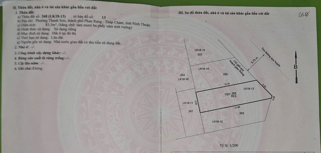 BÁN LÔ ĐẤT83,5M2 NGANG 5,28 GẦN CHUNG CƯ HACOM - Ảnh chính