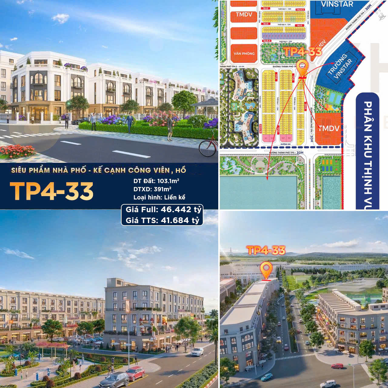 Siêu phẩm liền kề 2 mặt tiền, vị trí vàng đắc địa tại Vinhomes Global Gate!** 🌸<br><br>Mã căn: TP4-33 - Ảnh chính