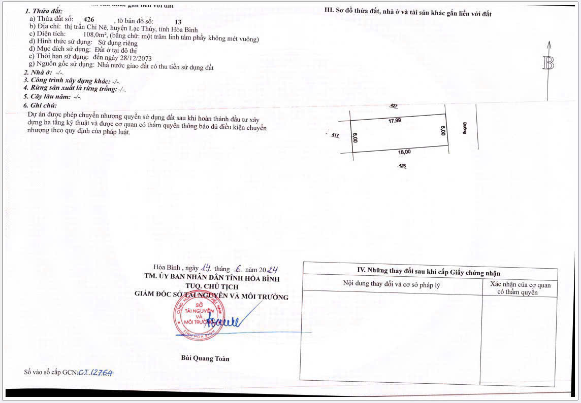 CHÍNH CHỦ CẦN BÁN GẤP LÔ ĐẤT SIÊU ĐẸP TẠI TRUNG TÂM THỊ TRẤN  HUYỆN LẠC THỦY - TỈNH HÒA BÌNH - Ảnh 3