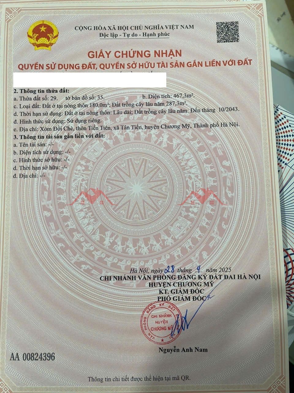 CHÍNH CHỦ BÁN LÔ ĐẤT 467,3M TẠI TÂN TIẾN-CHƯƠNG MỸ-HÀ NỘI - Ảnh 3