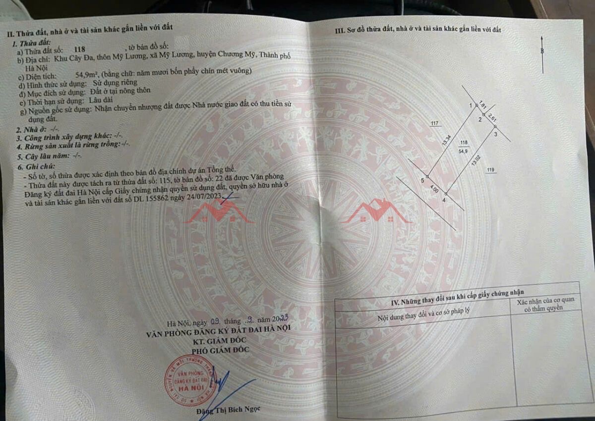CHÍNH CHỦ BÁN LÔ ĐẤT 54,9M TẠI MỸ LƯƠNG-CHƯƠNG MỸ-HÀ NỘI - Ảnh 3