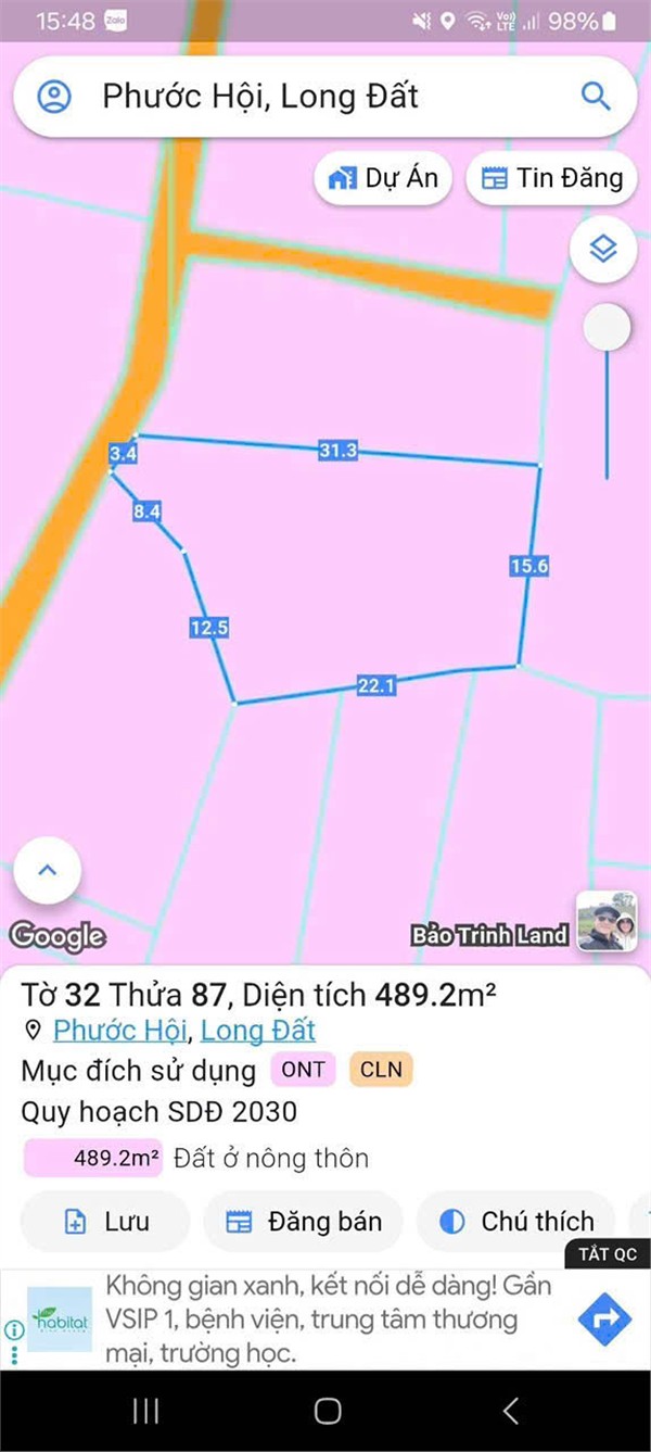 VỊ TRÍ ĐẸP - GIÁ TỐT -  Bán Đất CHÍNH CHỦ Sẵn Nhà Ở và Sân Vườn - Phước Hội, Long Đất, BRVT - Ảnh chính