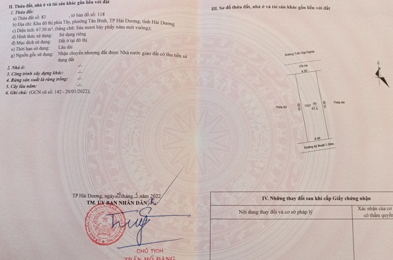 Bán 2 lô đất mặt phố Trần Đại Nghĩa, KĐT An Phú, TP Hải Dương, 67.5m2, mt 4.5m, giá tốt - Ảnh 1