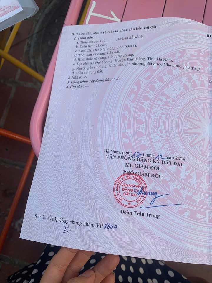 BÁN ĐẤT ĐÔ THỊ VIGASEZA ĐỒNG VĂN 4, DT 71,6M2, SỔ ĐỎ RIÊNG, 3.3 TỶ TL. LH:0973058586. - Ảnh 2